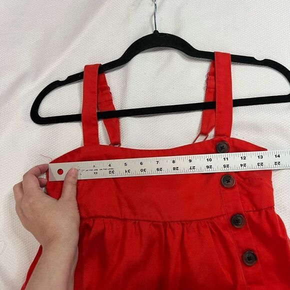Urban Outfitters Red Romper Side Button Detail Dress - Picture 9 of 9